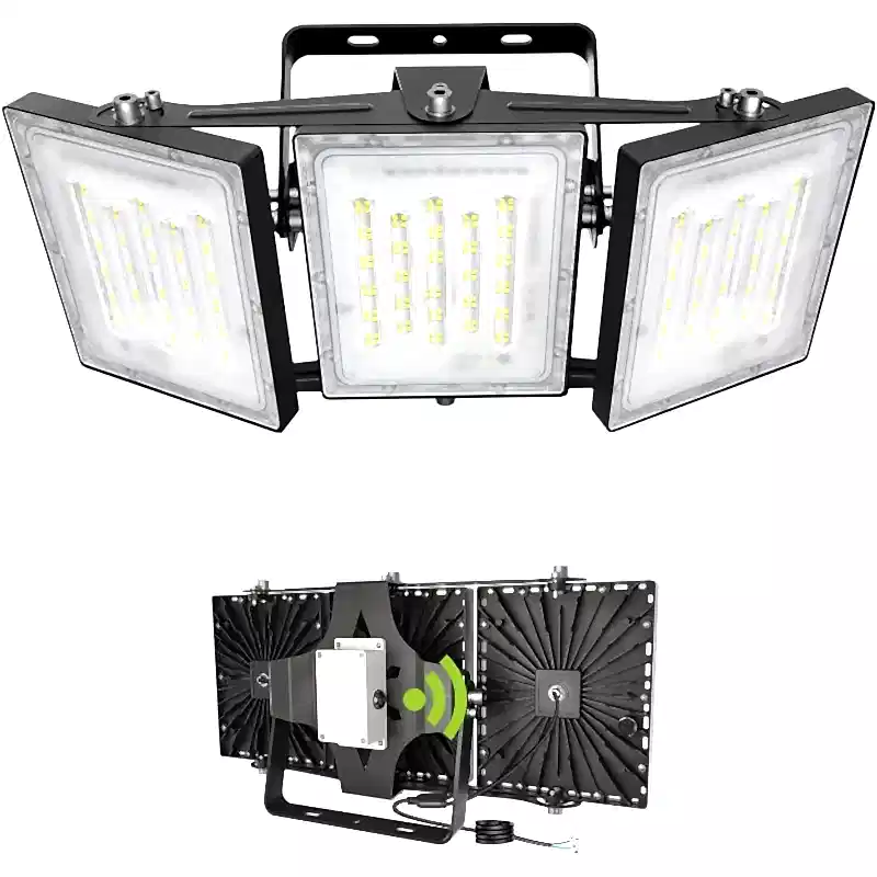 300W Dusk to Dawn Светодиодный наводнение, 30000LM 6000K Супер яркое наружное освещение IP66, водонепроницаемый, широкий угол