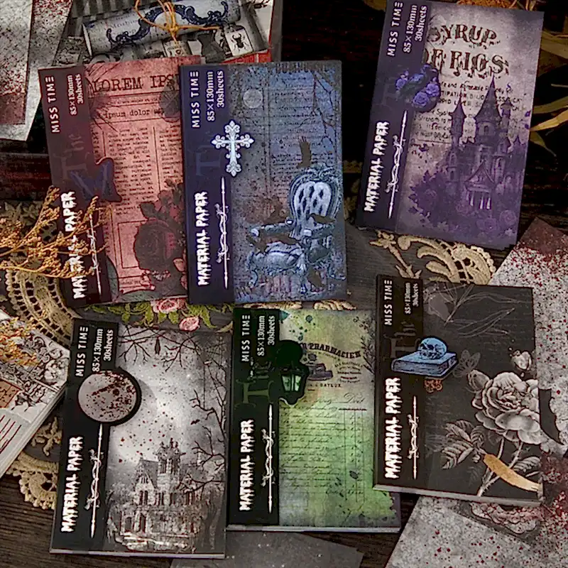 6 стилей 30 шт. Ночь в серии Castle Vintage Material Paper Diy ScrapBooking Material Material Album Album