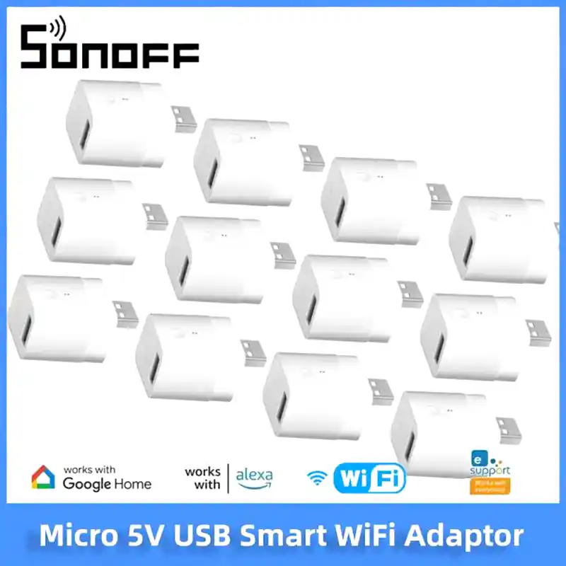 Sonoff Micro 5V беспроводной USB Smart Adapter Wi -Fi Mini USB -адаптер переключатель адаптер работы eWelink Appal Alexa Google Home for Smart Home
