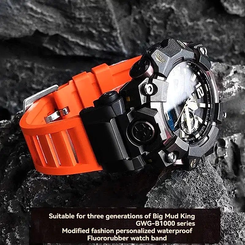 Высококачественная фториновая резиновая полоса часов для Casio Big Mud King 3-го поколения GWG-B1000 Модифицированные ремешок мужские аксессуары для часов