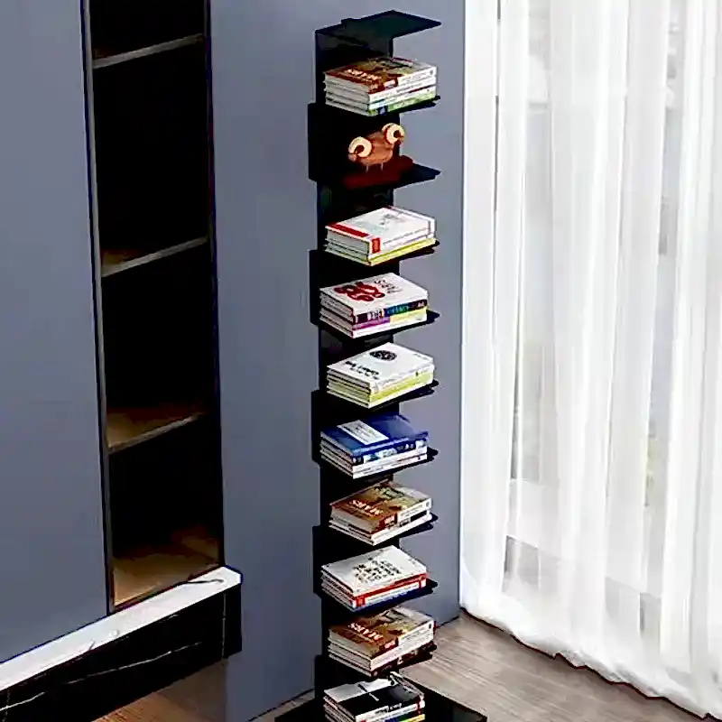 Детская книжная полка Ssenior Storage Деревянная книжная полка Большой угловой черный стол вращение мебели гостиная домашняя шкафчик полки мебель