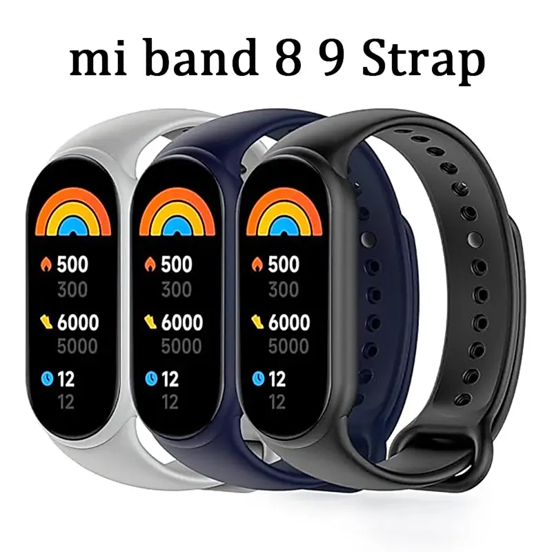 Для Mi Band 8 ремешок Miband 9 аксессуаров Силиконовый спортивный замена ремня запястья Pulseira correa для xiaomi mi band 9 8 браслет