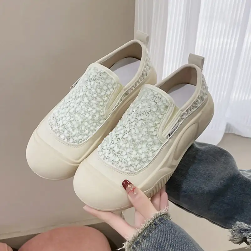 Женская обувь лето новая женская плоская туфли удобная женская мягкая подготовка для женщин с толстой накрытой накрытью 2024