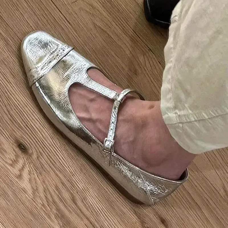 Женская плоская туфли 2024 весна и осенью новая квадратная пальма мелководья женская туфли Женская обувь твердое цветовое кассовое офис лолита обувь