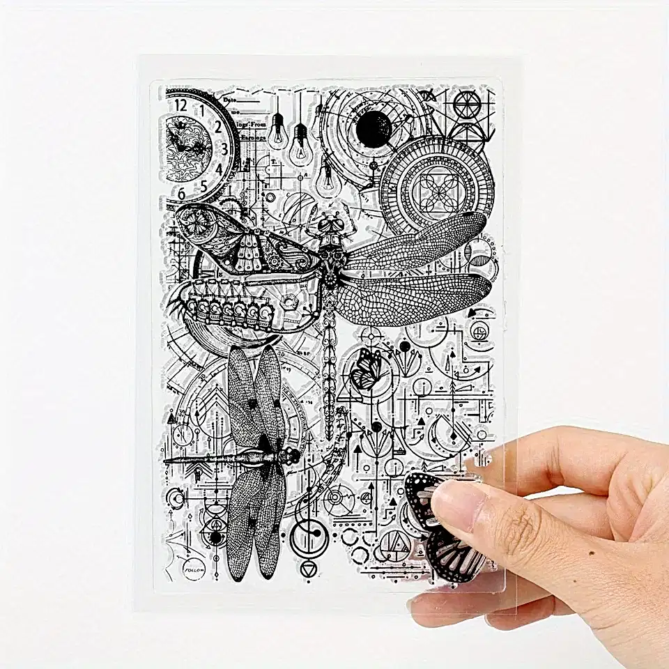 Механическая тема Dragonfly Тема прозрачная резиновая печать марки DIY Junk Journing Journaling Decorative Planner ScrapBooking Альбом Clear Stamp